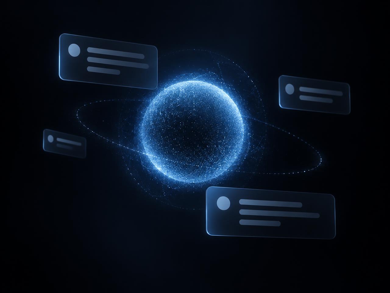 Composição visual conceitual de um assistente inteligente